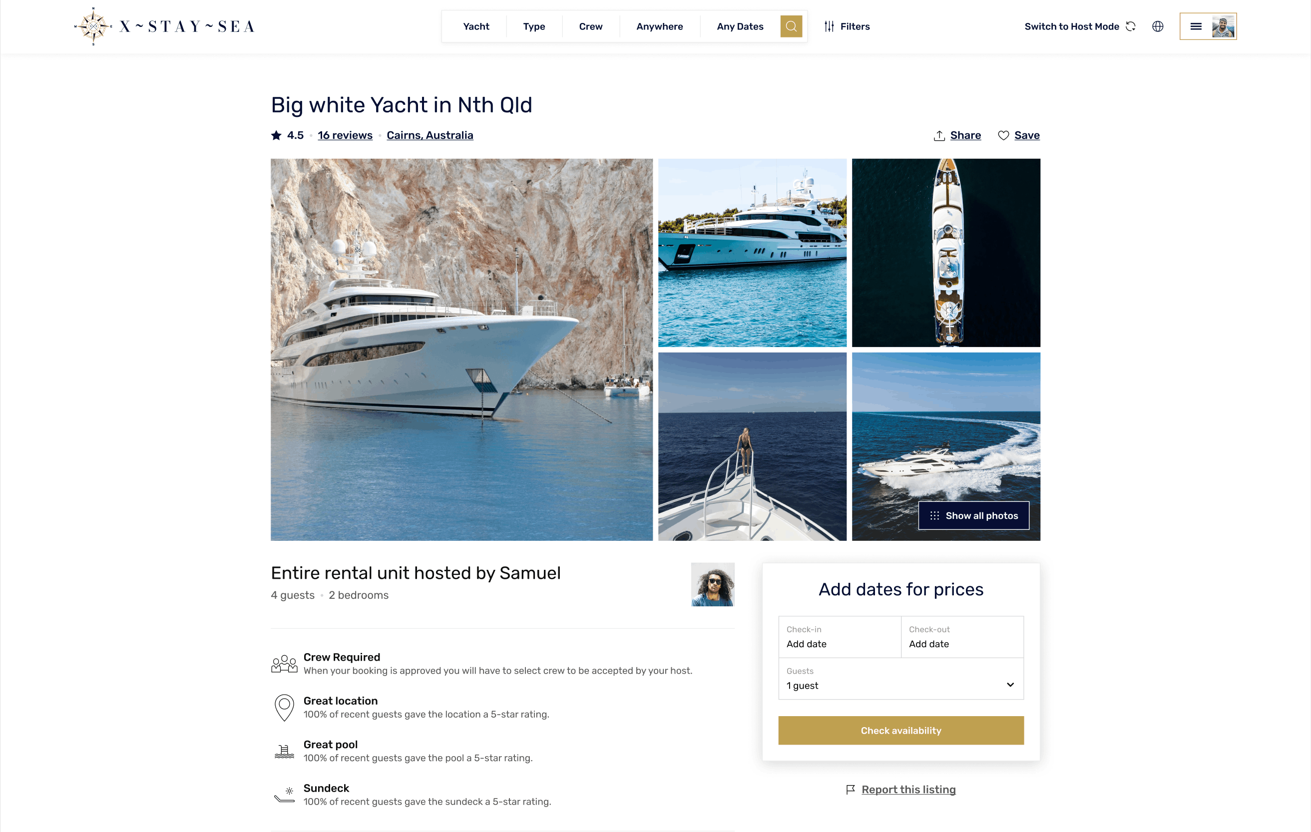 X-Stay-Sea — Plateforme de Location de Yachts et d'Expériences